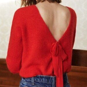 Sezane Red Cassie Sweater Size M